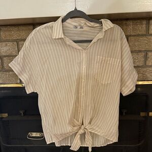 Dex Beige Striped Shirt